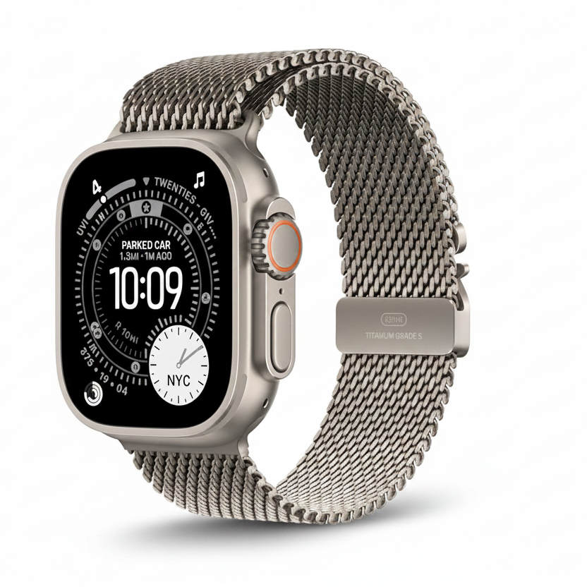 Apple Watch Ultra 3 [GPS + Cellular 49mm] Smartwatch w/Rugged Titanium Case w/Natural Titanium Milanese Loop